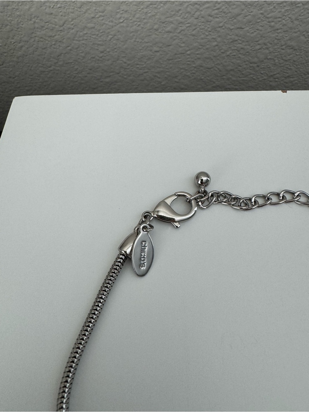 Chico's Silver Round Wave Pendant Necklace - Picture 3 of 3